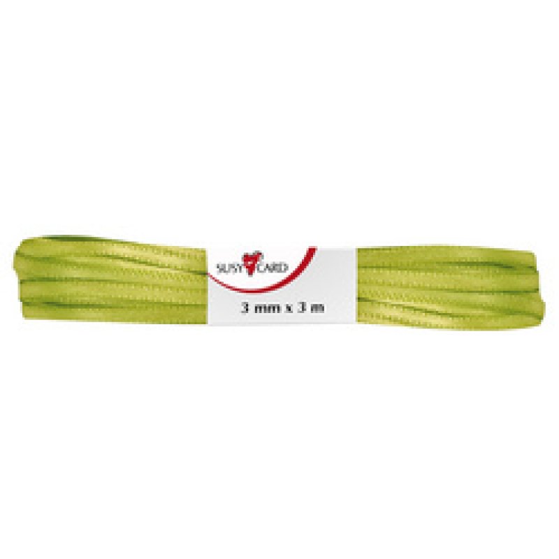 SUSY CARD Ruban cadeau "double satin", 3 mm x 3 m, vert