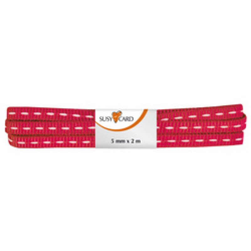 SUSY CARD Ruban cadeau "ruban à points", 15 mm x 2 m, rouge