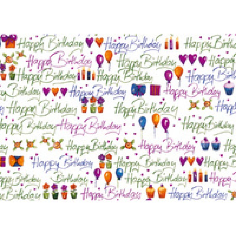 SUSY CARD Papier cadeau "Typo Happy", sur rouleau