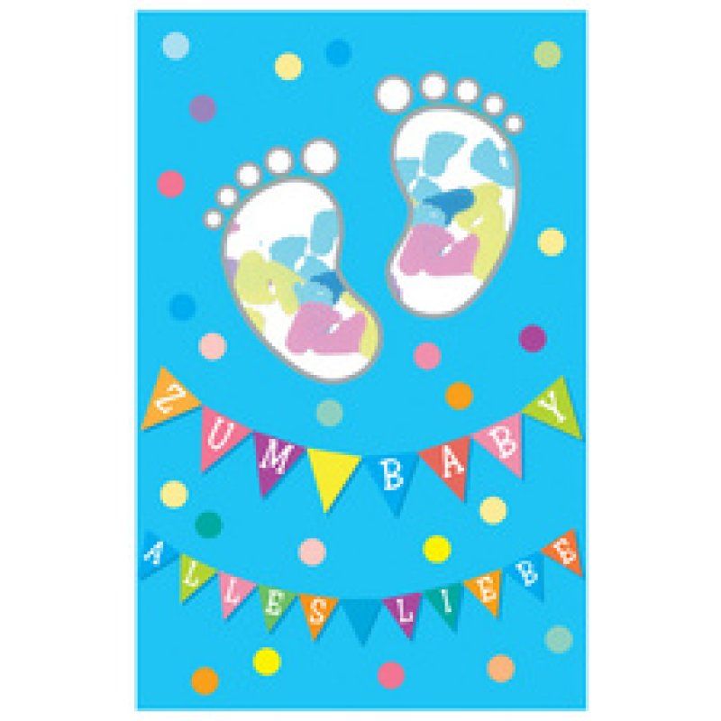 SUSY CARD Geburtskarte "Junge Konfetti Füße"