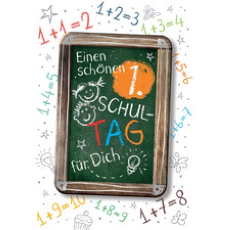 CACTUS Schulanfangs-Grußkarte "Schultafel"