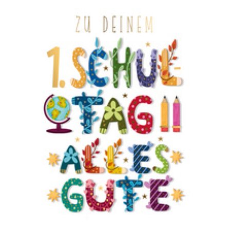 CACTUS Schulanfangs-Grußkarte "Alles Gute"