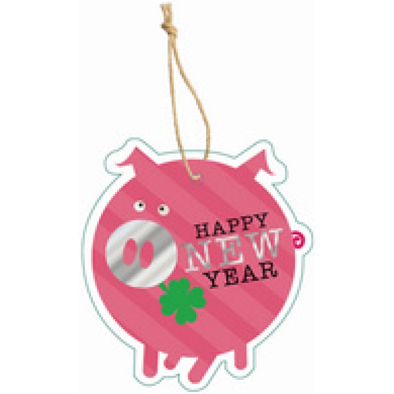 CACTUS Neujahrs-Geschenkanhänger "Partyschwein"