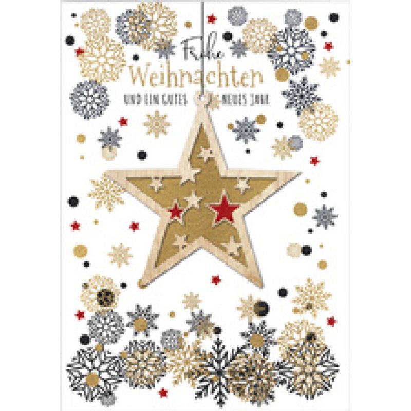 CACTUS Weihnachtskarte "Glocke", mit Holzapplikation