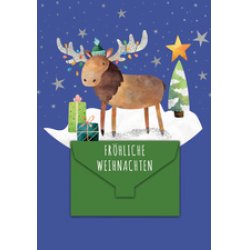 CACTUS Geldschein-Weihnachtskarte "Elch"