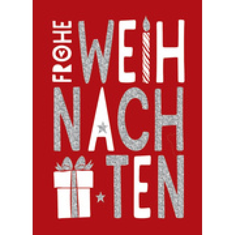 CACTUS Mini-Weihnachtskarte "Ho Ho Ho", mit Glimmer