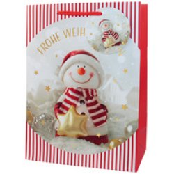 CACTUS Weihnachts-Geschenktüte "Schneemann", mittel