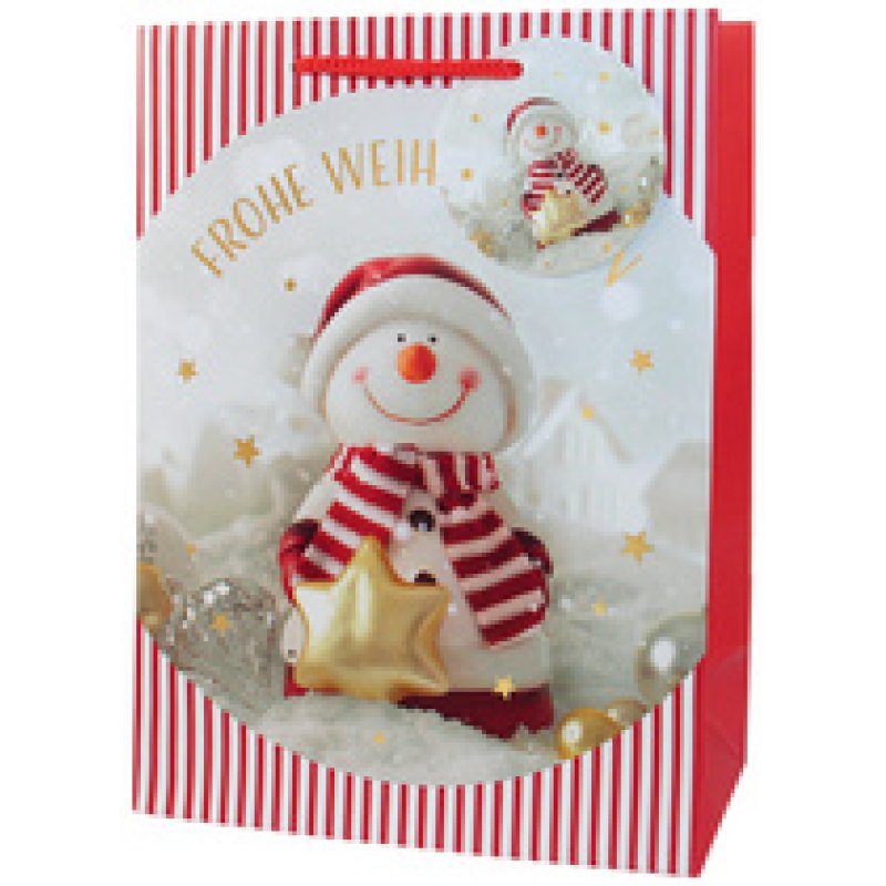 CACTUS Weihnachts-Geschenktüte "Schneemann", mittel