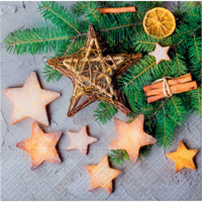 CACTUS Serviette à motif de Noël "Étoiles"