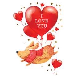 CACTUS Carte de voeux "I love you"