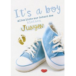 CACTUS Geburtskarte "Blaue Turnschuhe"