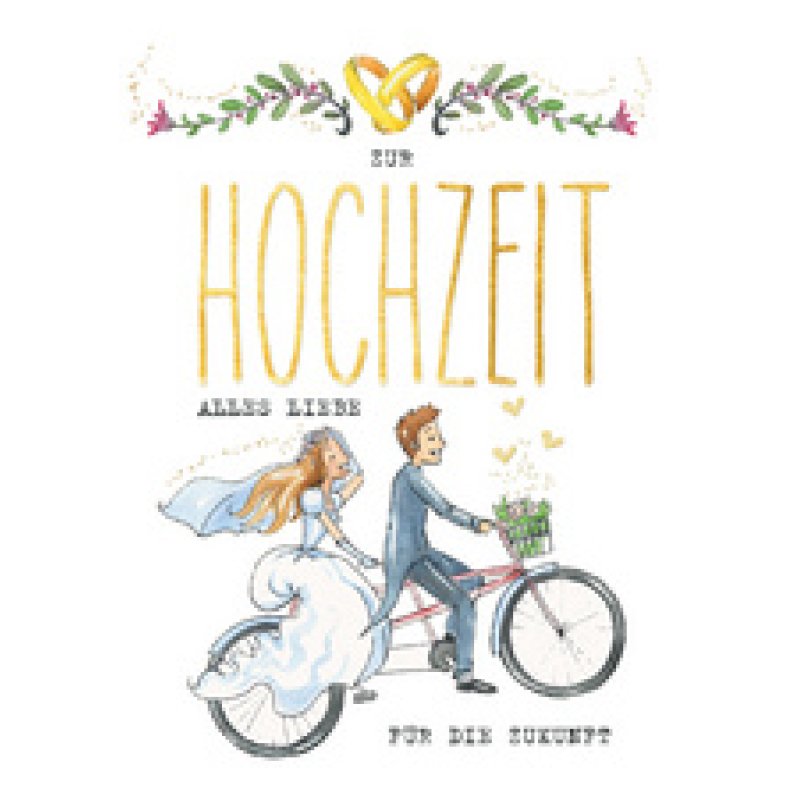 CACTUS Hochzeitskarte "Zwei Vögel mit Herzen"