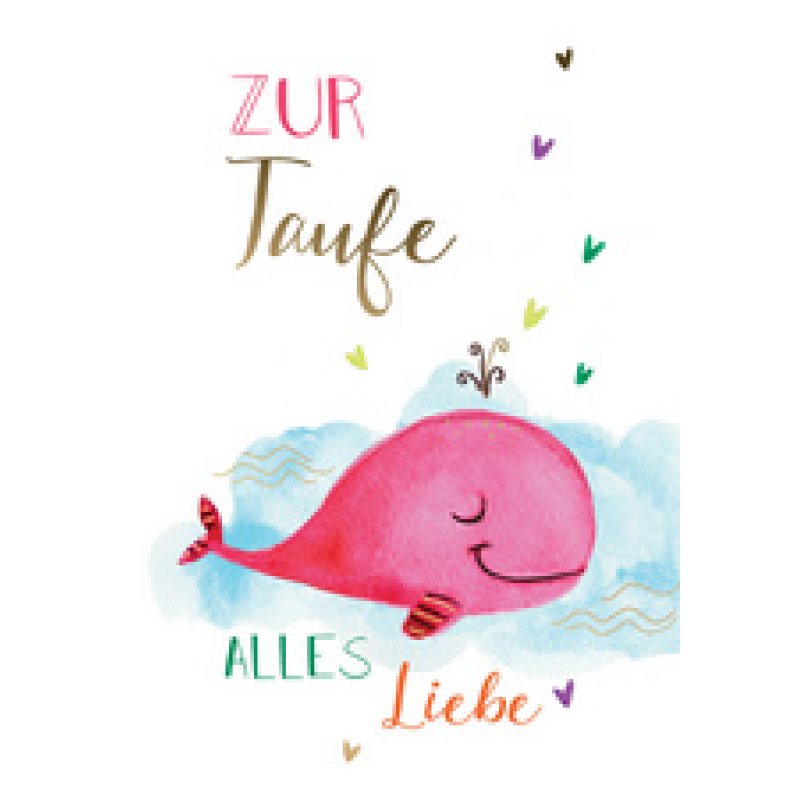 CACTUS Taufkarte "Blauer Wal"