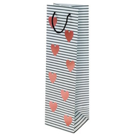 SUSY CARD Sac cadeau pour bouteille "Coeurs", 1 bouteille