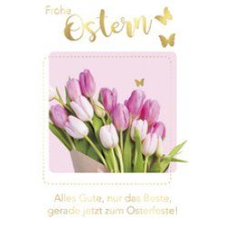 SUSY CARD Oster-Grußkarte "Tulpen rosa"
