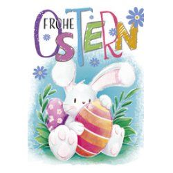 SUSY CARD Oster-Grußkarte "Bunte Eier auf Holzbrett"