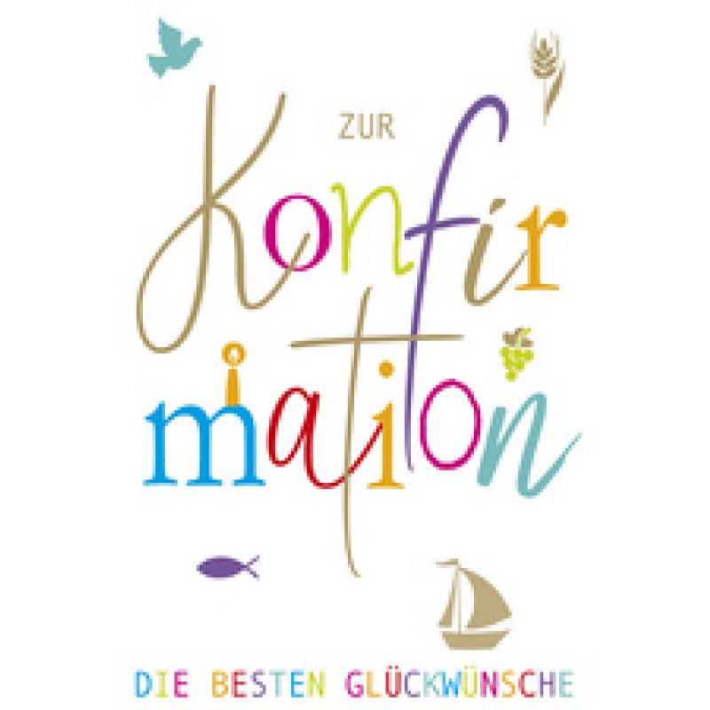 SUSY CARD Konfirmationskarte "Kreise-Fische"