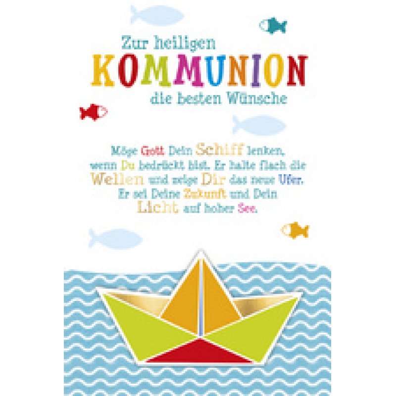 SUSY CARD Kommunionskarte "Schiffchen"