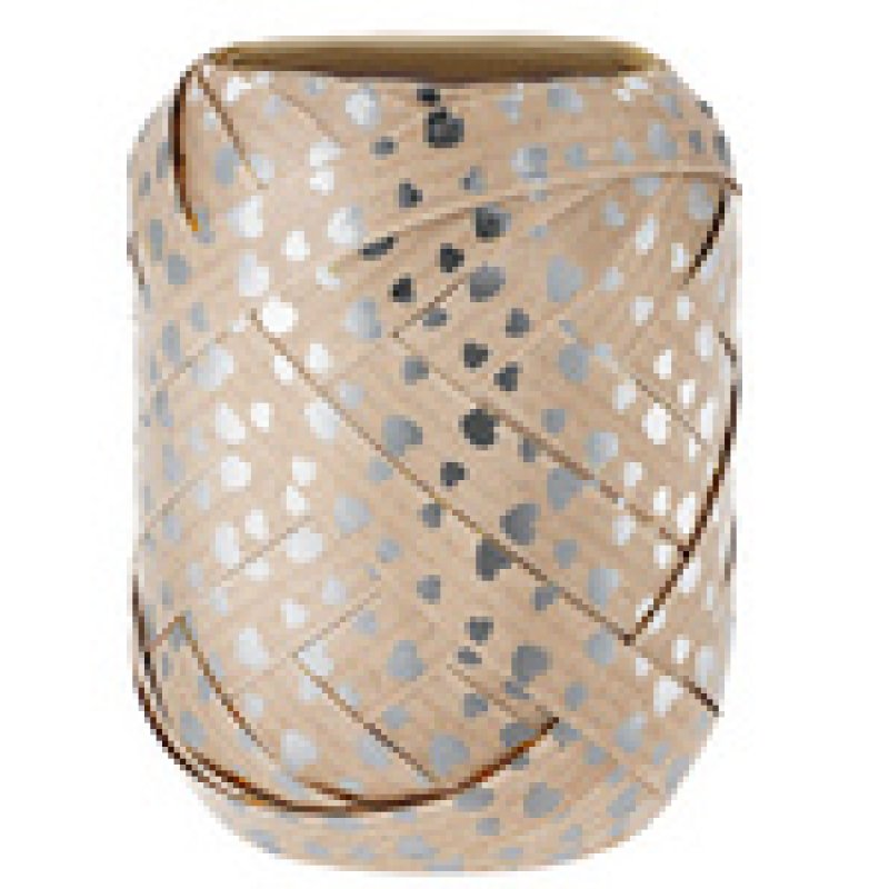 SUSY CARD Bolduc en pelote "Coeurs argentés"