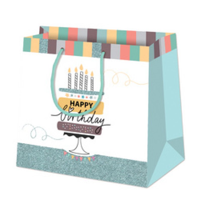 SUSY CARD Sac cadeau "Happy Eco B-day Typo", petit