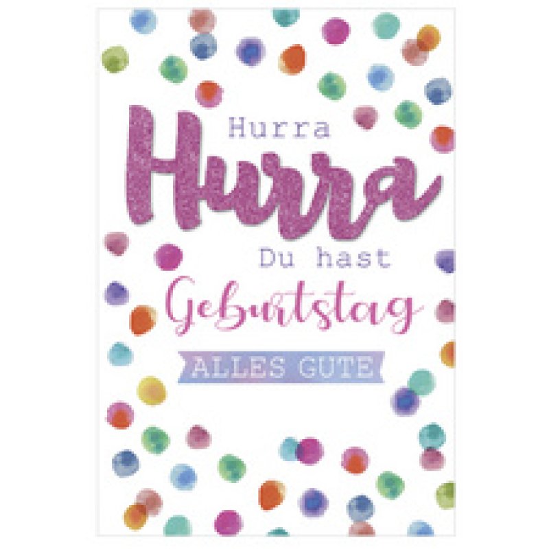 SUSY CARD Geburtstagskarte Glitzer "Glück"