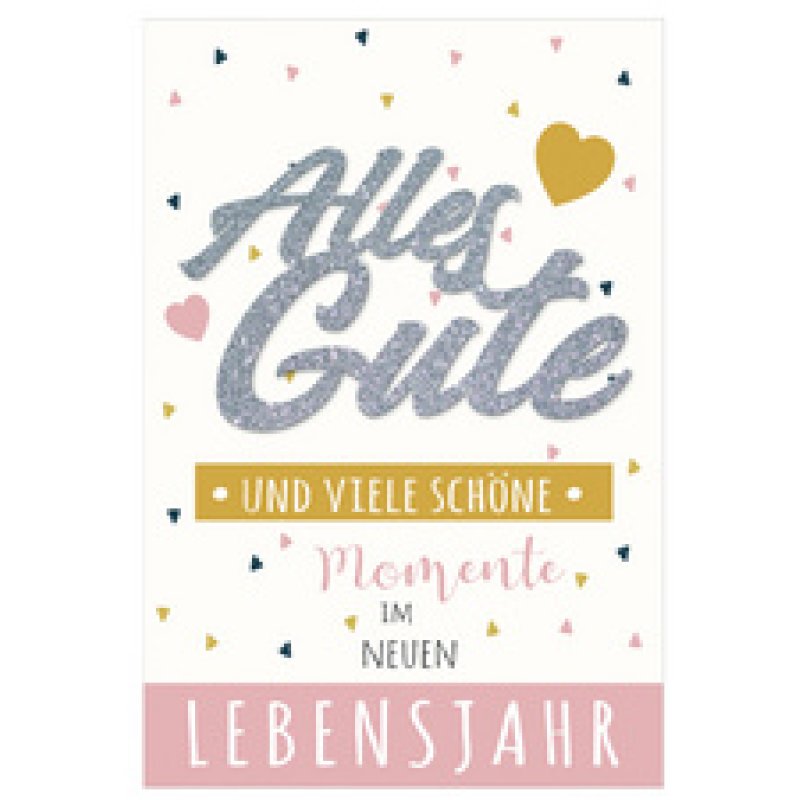 SUSY CARD Geburtstagskarte Glitzer "Wünsche"