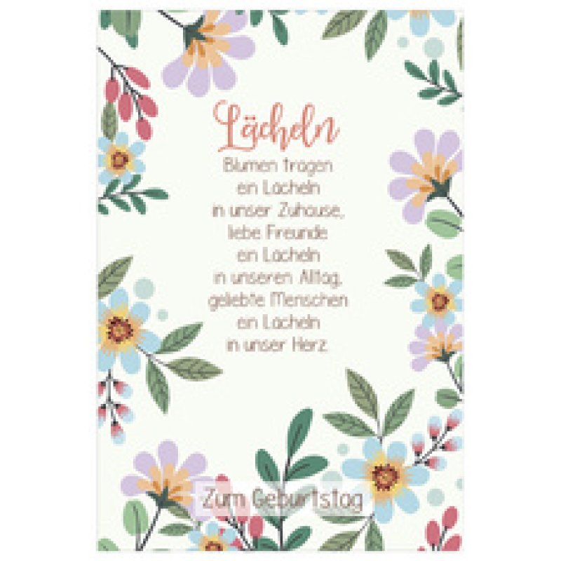 SUSY CARD Geburtstagskarte Lyrics "Lächeln"