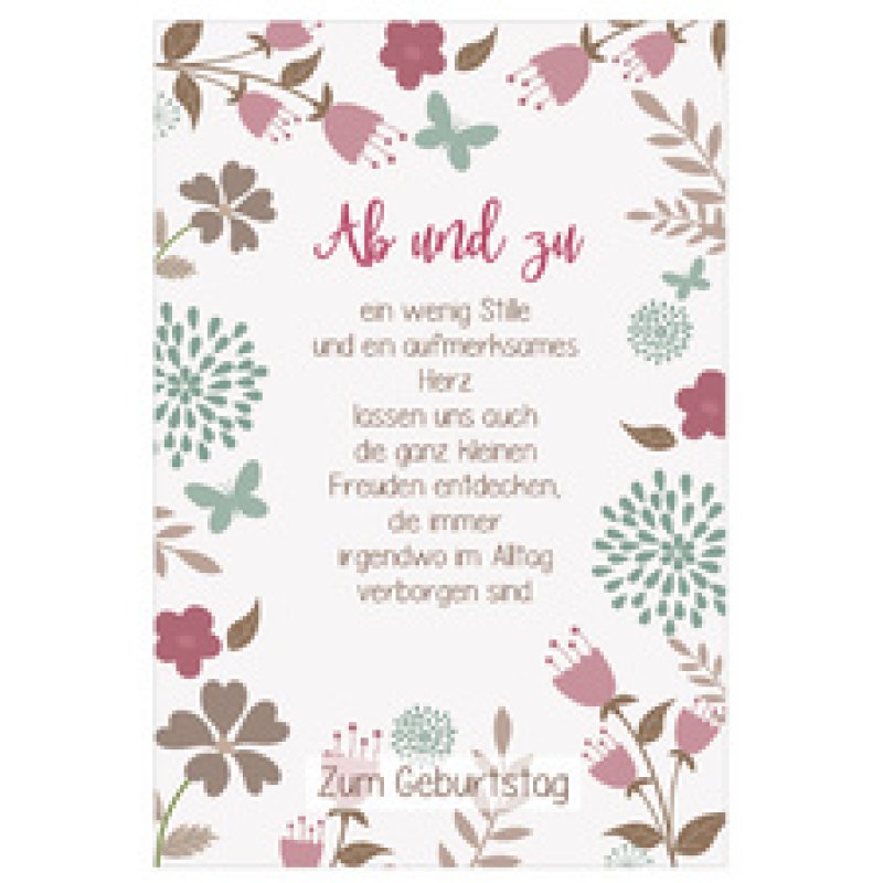 SUSY CARD Geburtstagskarte Lyrics "Lächeln"