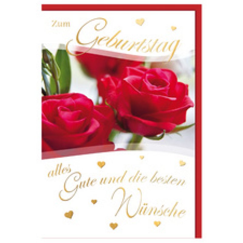 SUSY CARD Geburtstagskarte "rote Rose"