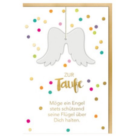 SUSY CARD Taufkarte "Engelsflügel"