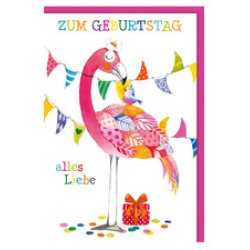 SUSY CARD Geburtstagskarte "Flamingo"