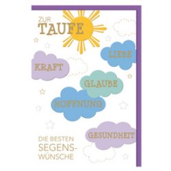 SUSY CARD Taufkarte "Wolkenglückwünsche"