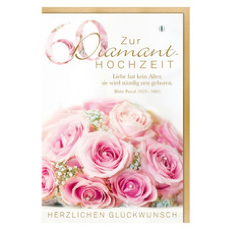 SUSY CARD Hochzeitskarte "Diamanthochzeit Rosenstrauß"