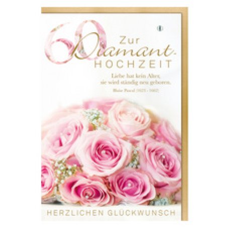 SUSY CARD Hochzeitskarte "Diamanthochzeit Rosenstrauß"