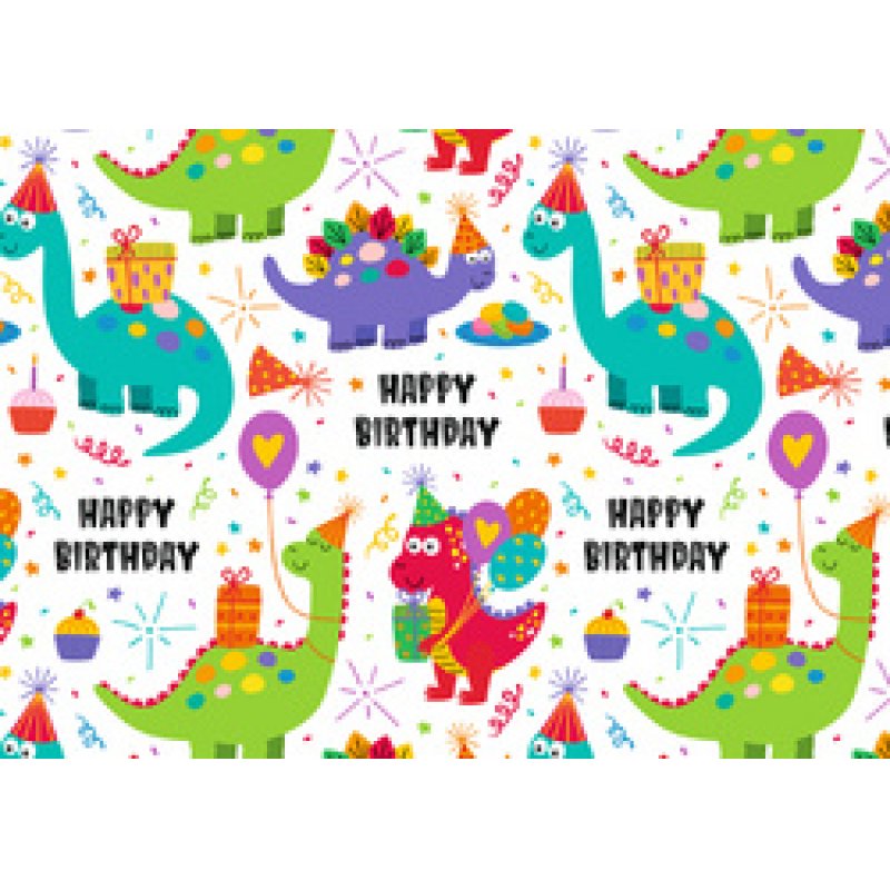 SUSY CARD Papier cadeau "Birthday Dinos", sur rouleau