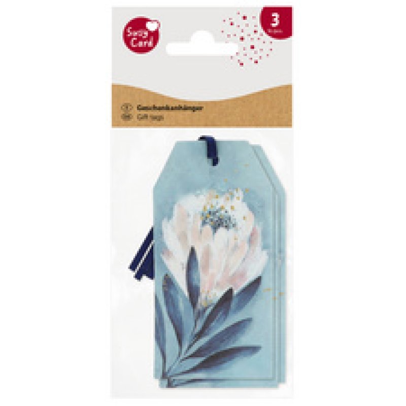 SUSY CARD Etiquette cadeau carré "Swan lake flower"