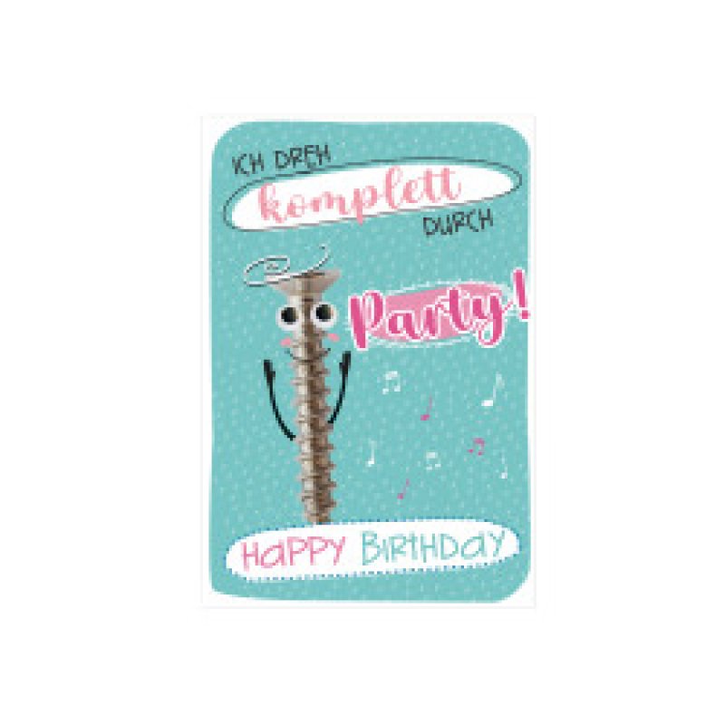 SUSY CARD Geburtstagskarte Wiggle "Schraube"
