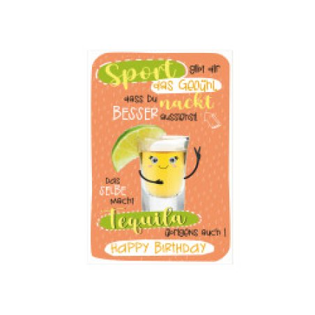 SUSY CARD Geburtstagskarte Wiggle "Schnapsglas"