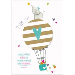 SUSY CARD XL-Geburtskarte "Heißluftballon"