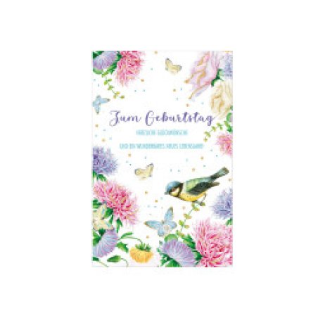 SUSY CARD Geburtstagskarte Wish and Bloom "Meise"