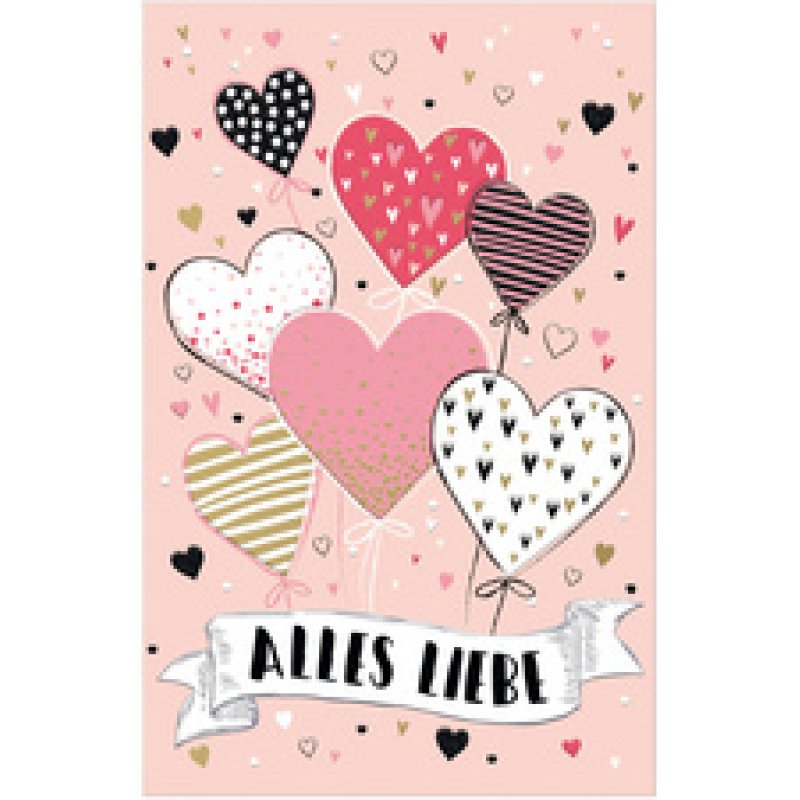 SUSY CARD Geburtstagskarte Goldelicious "Herzen"