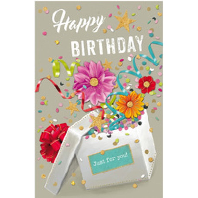 SUSY CARD Geburtstagskarte Confetti "Geschenkbox"