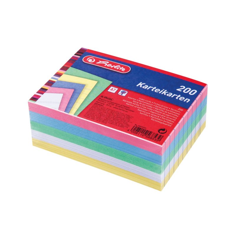 Herlitz 50019373 index card Blue, Pink, Rose 200 pc(s)