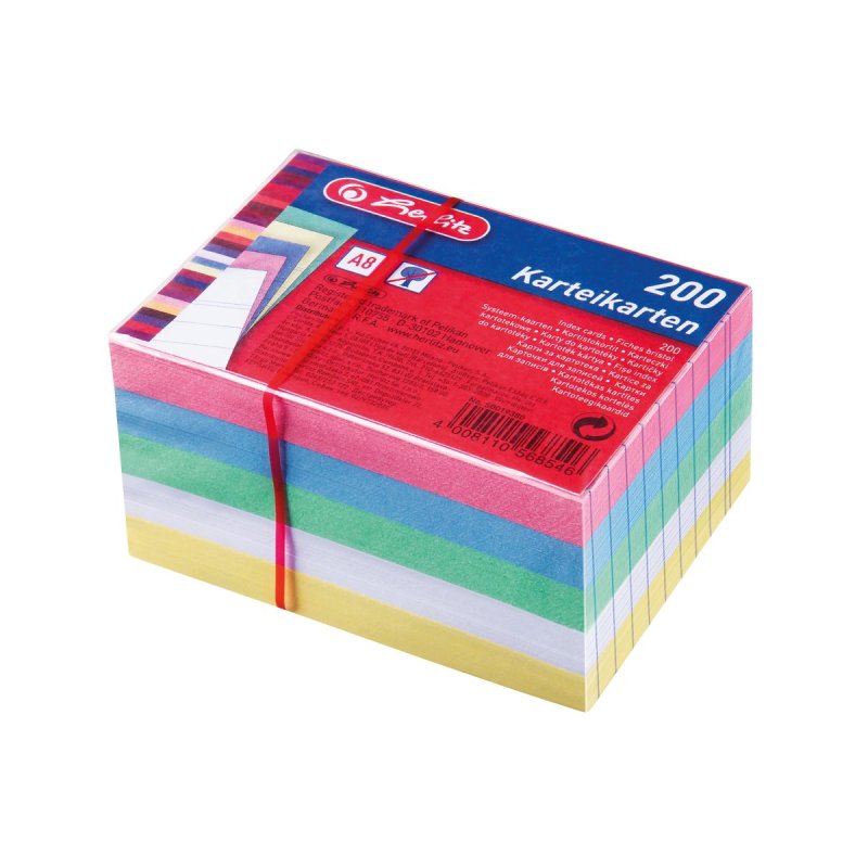 Herlitz 50019380 index card Blue, Pink, Rose 200 pc(s)