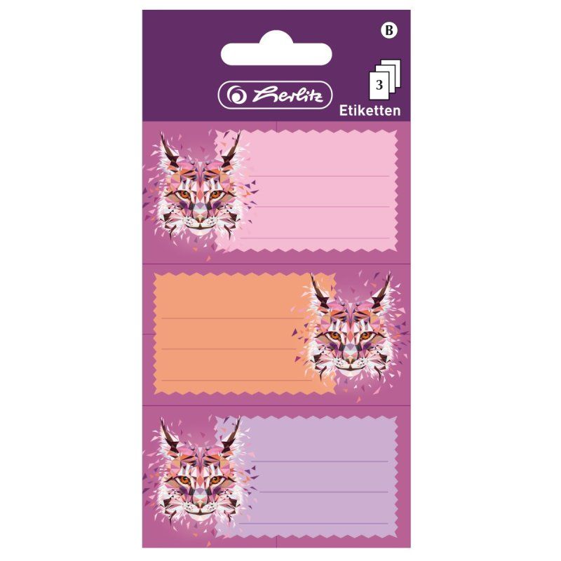 herlitz Étiquettes pour livres Wild Animals Lynx, 78 x 42 mm