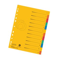 herlitz Intercalaire en carton, A4 extra large, 12 touches