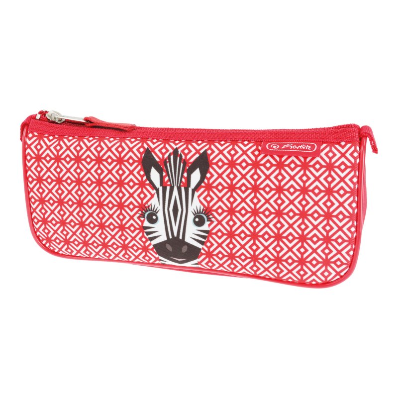 Herlitz Sport Cute Animals Zebra Soft pencil case Polyester Black, Red, White