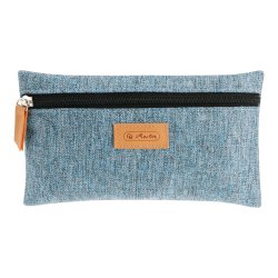 herlitz Trousse plate GREENline, bleu chiné
