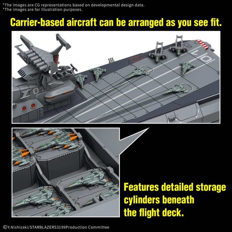 YAMATO - 1/1000 EFCF Hyuga Class Battlecarrier DCV-01 Hyuga -Model Kit