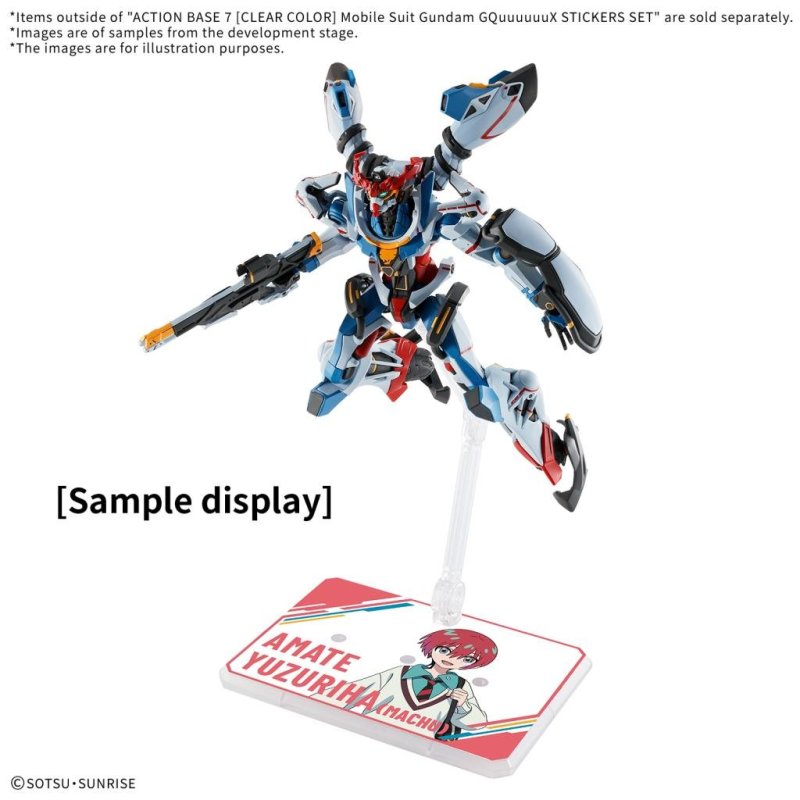 GUNDAM - Action Base 7 Clear Color Mobile Suit GQuuuuuuX Stickers Set
